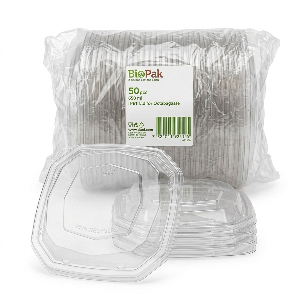 rPET-Deckel für Octabagasse 650/900 ml Transparent Antibeschlag 50 Stk — Duni