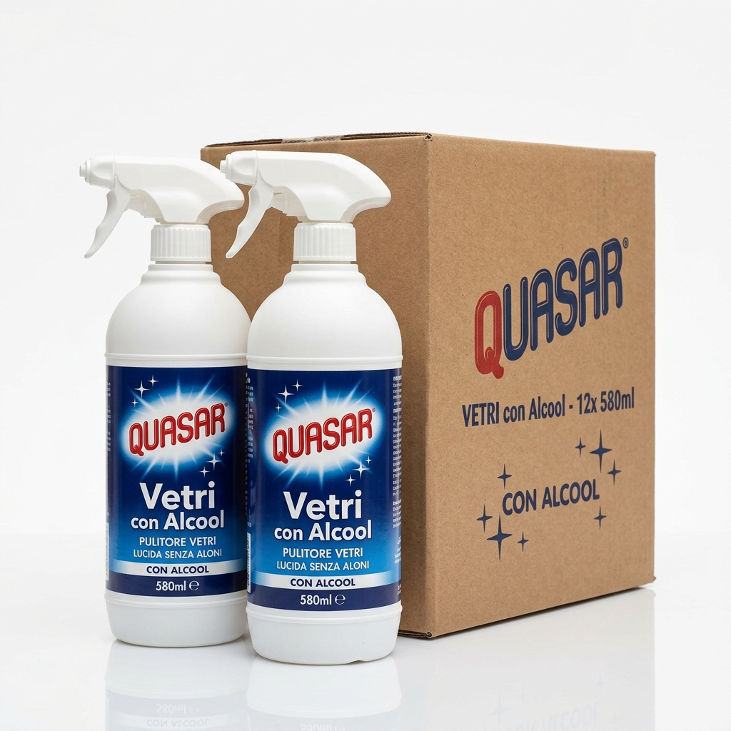 GLASS CLEANER WITH ALCOHOL QUASAR 580ML PCS