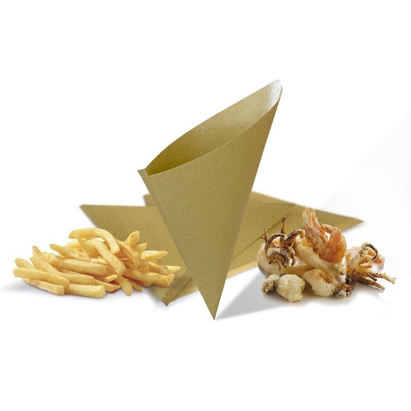 CONI PER FRITTO PAGLIA ALIMENTARE POLITENATA 18X18 250PZ CONF MUS