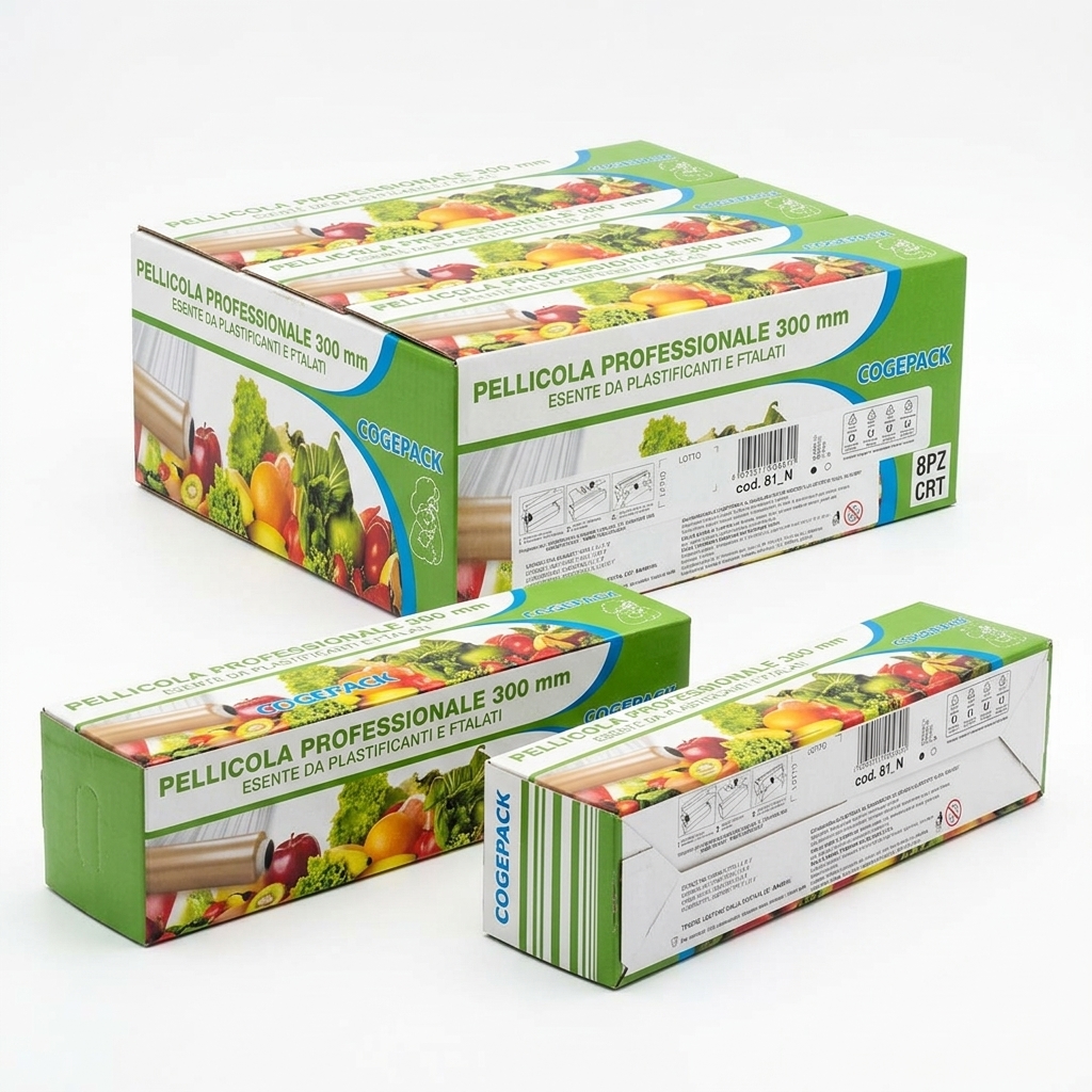 Film Alimentaire Professionnel 30 cm — Carton de 8 Rouleaux