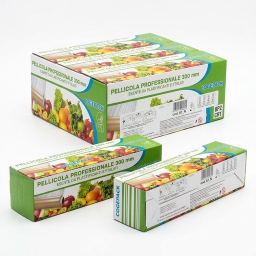 Film Alimentaire Professionnel 30 cm — Carton de 8 Rouleaux
