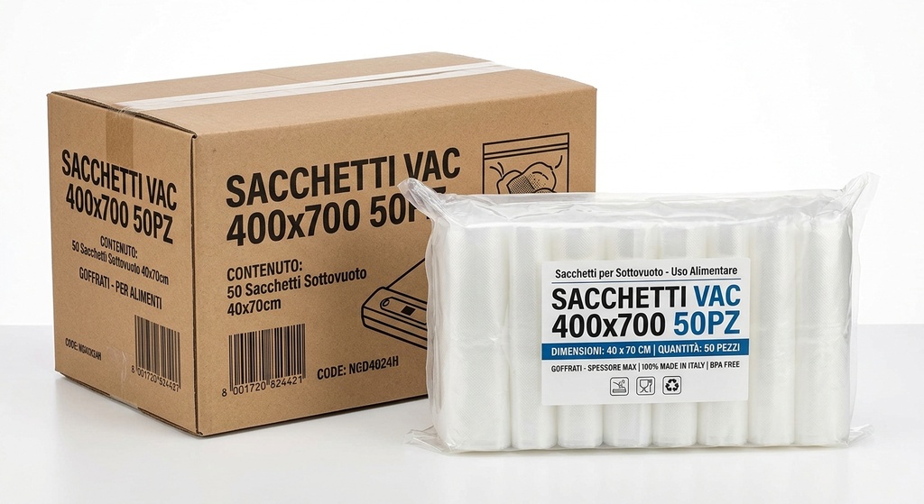 Sacchetti Vac 400x600 100pz pkg 10 pkg krt Mus