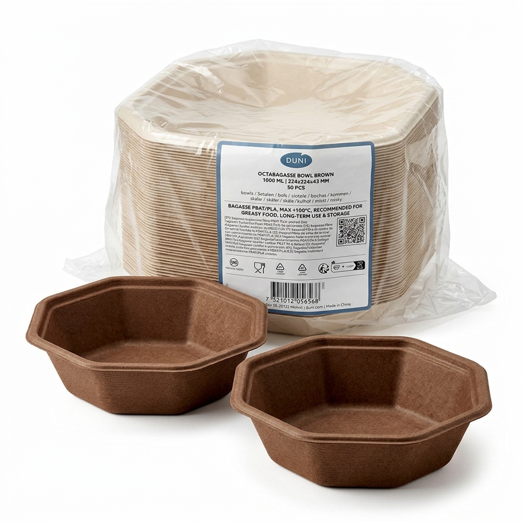 Octabagasse Duni Schale 1000 ml aus Bagasse - 50 Stk
