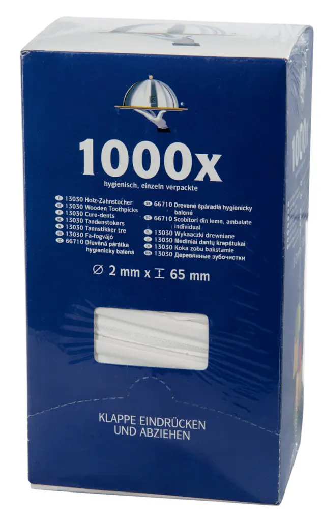 Stuzzicadenti In Legno Confezionati H65mm 1000pz A pkg Al