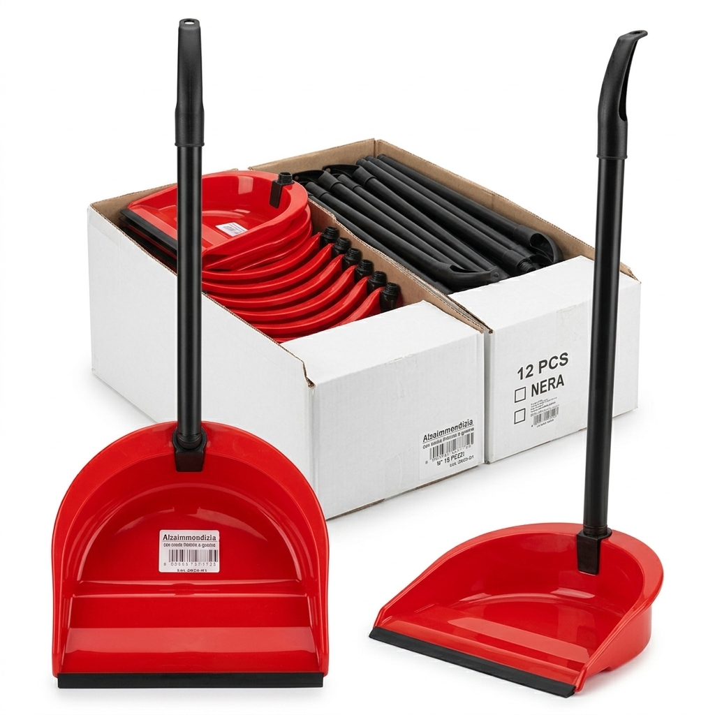 DUSTPAN WITH THREADED JOINT AND RUBBER MUS