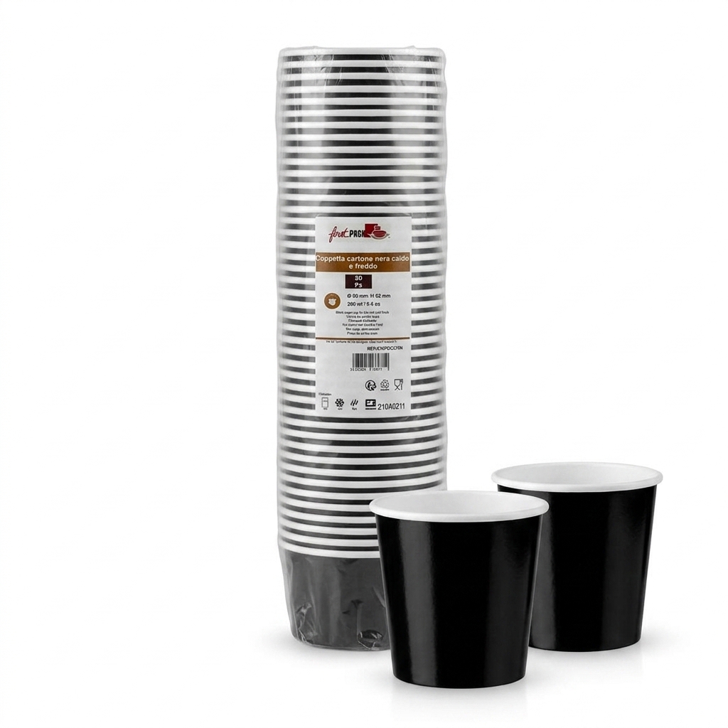 Pot en Carton Noir Chaud/Froid 280 ml (50 pcs) — FIRST
