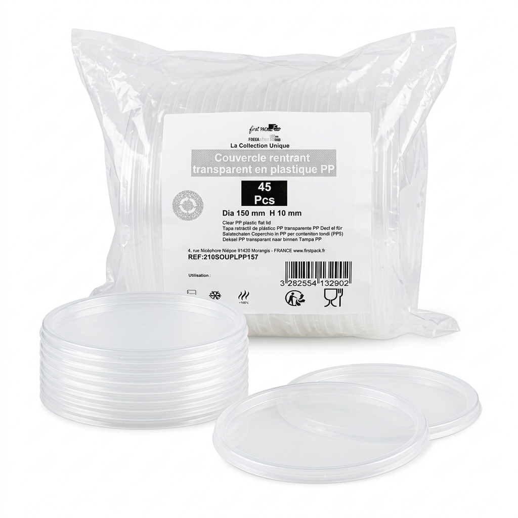 Coperchio in PP Traslucido Diam. 150mm 45 pz (Conf. 8)
