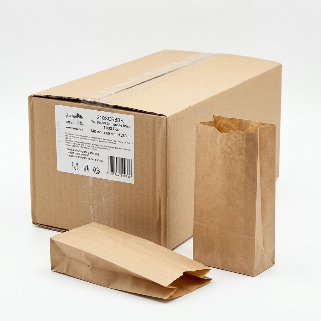 Sacs Multi-Usages Papier Kraft Brun 35 g 14x6x28 cm 1000 Pcs — Firstpack