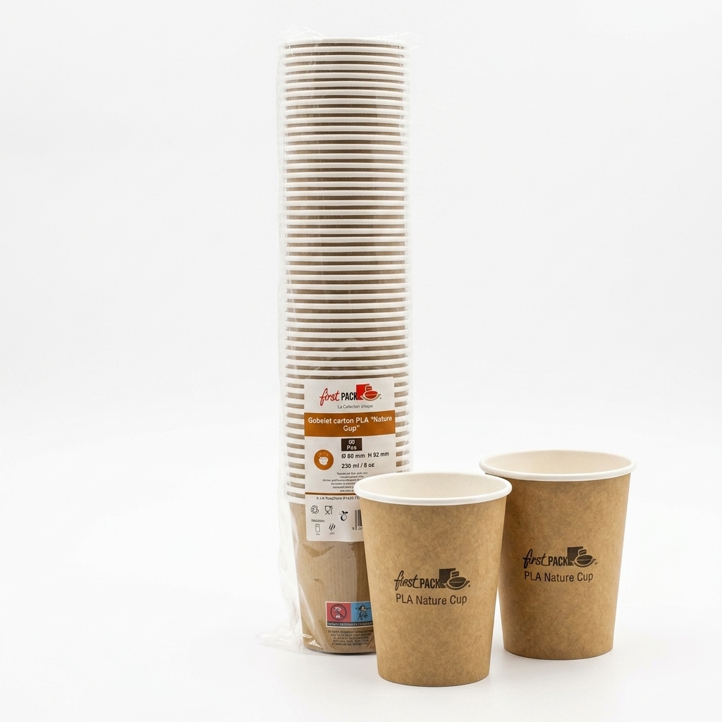 Gobelet en Carton PLA Nature Cup 230 ml 50 Pcs — First