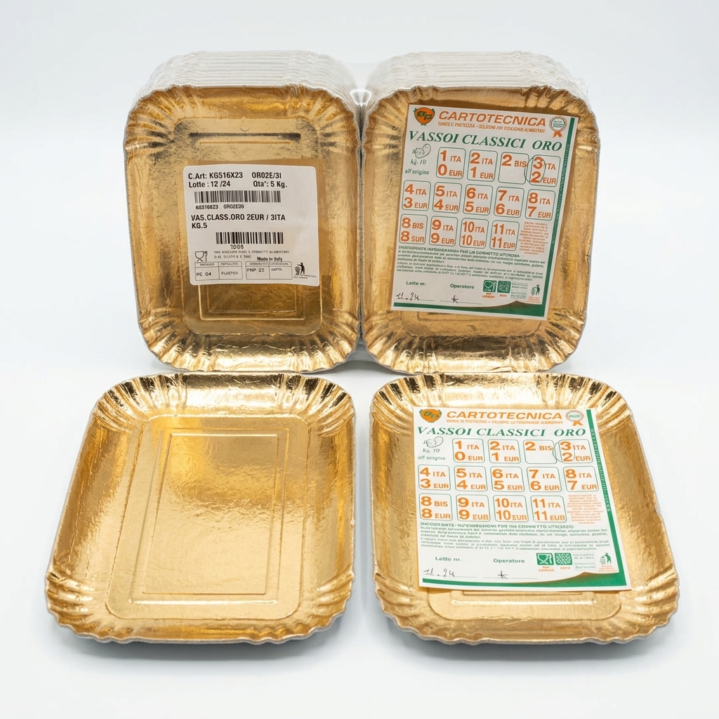 Plateau Doré Rigide Class 16x23 cm (2 EUR / 3 ITA) — Carton 10 kg