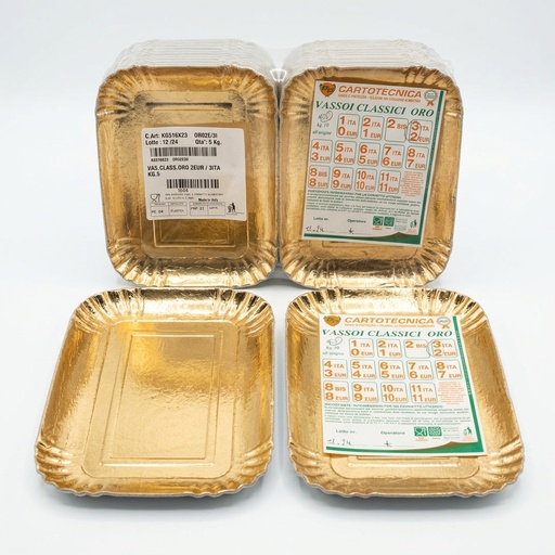 Plateau Doré Rigide Class 16x23 cm (2 EUR / 3 ITA) — Carton 10 kg