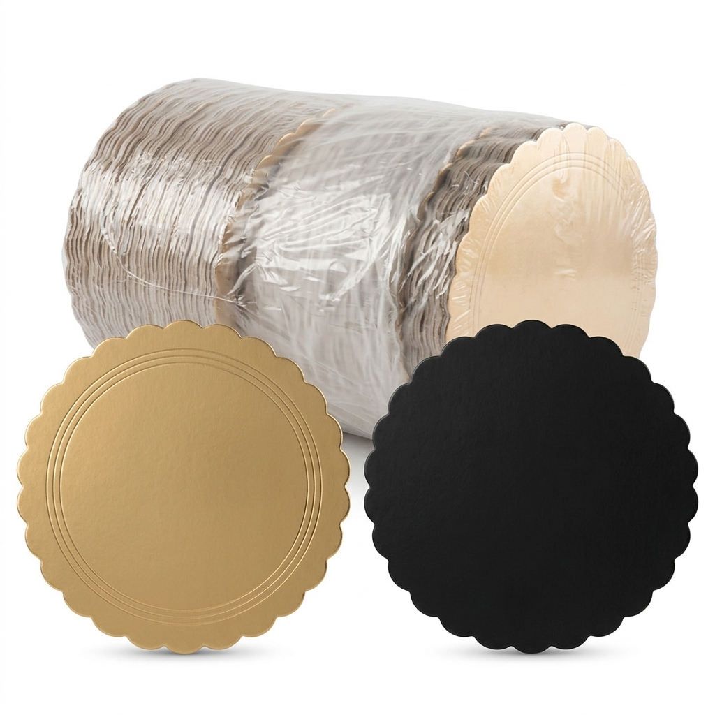 Disque a Gateau Lisse Or/Noir O22 cm (Carton 10 kg)