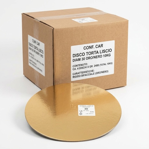 Smooth Gold/Black Cake Board Ø 30 cm (10 kg Box)