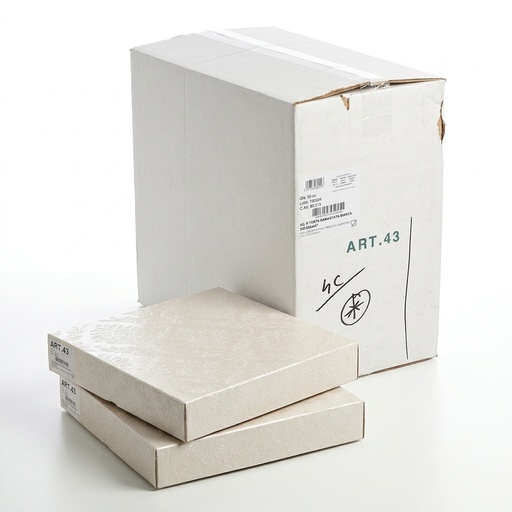 Boîte à Gâteau Damassée Blanche 43 x 43 x 7 cm (Carton 50 pièces) — BP Cartotecnica