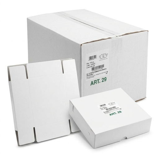 Tortenschachtel 29x29x7 cm Weiss Lackiert (Karton 50 Stk.)