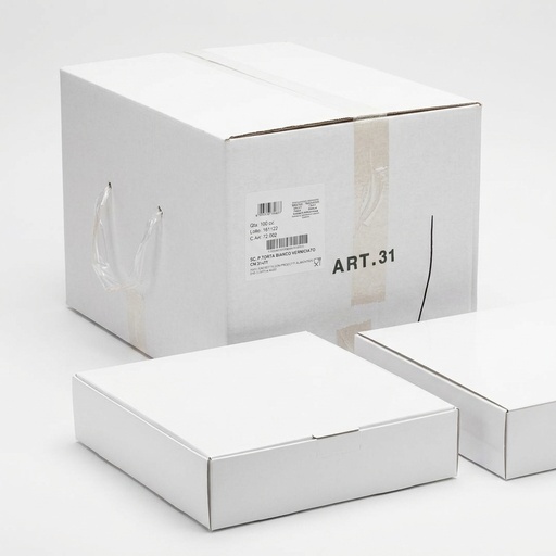 Cake Box 31x31x7 cm Coated White 50 Pcs — BP Cartotecnica