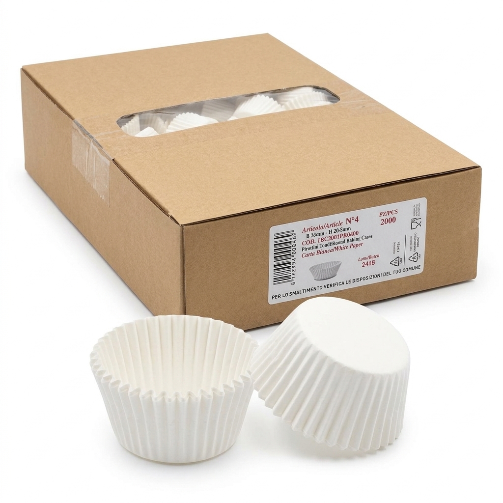 Round White Paper Baking Cups No. 4 2000 Pcs (Carton) — BP Cartotecnica