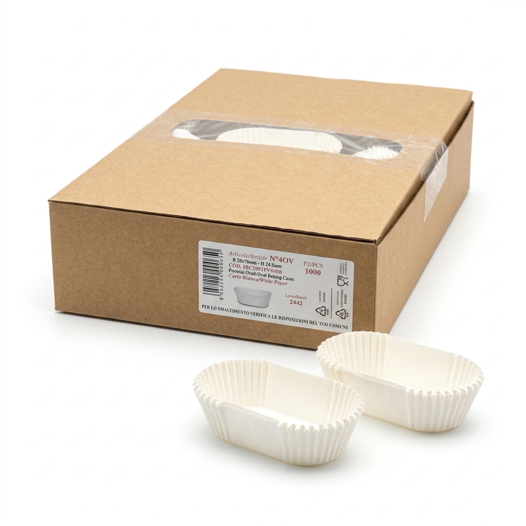 Caissette Ovale N.4 en Papier Blanc 1000 Pcs — BP Cartotecnica