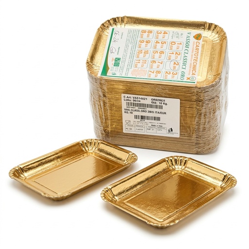 Vassoio Rigido Oro Class 14x21 cm (2bis ITA/EUR) — Cartone 10 kg