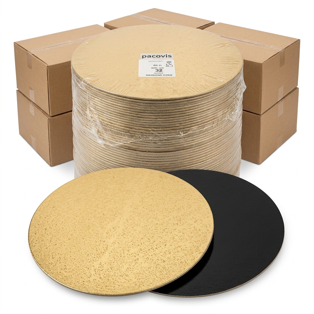 [CH 1656] Tortenunterlage Glatt Gold/Schwarz Ø 32 cm (Karton 10 kg)