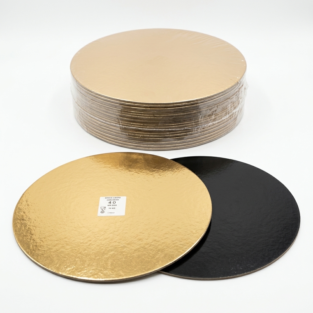 Smooth Cake Board Gold/Black O40 cm (Case 10 kg)