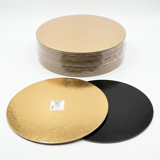 Smooth Cake Board Gold/Black O40 cm (Case 10 kg)