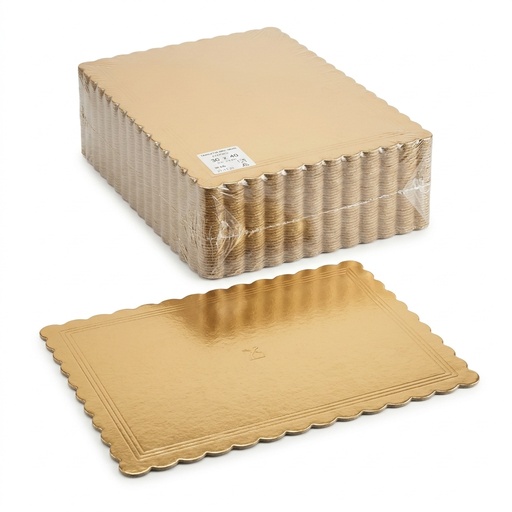 Piatto Sottotorta ad Ala Oro/Nero 30x40 cm (Cartone 10 kg)