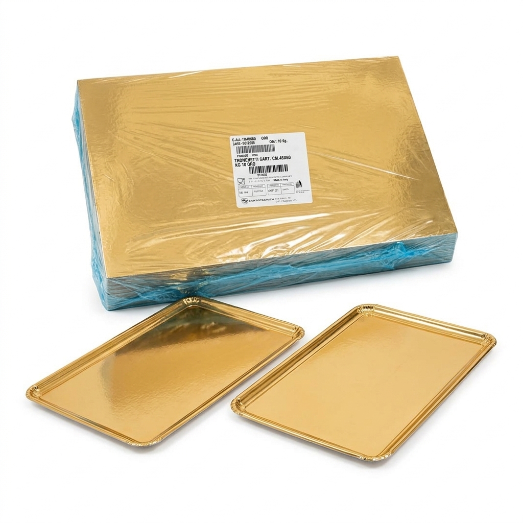 Piatto Ala Tronchetto 40x60 cm Oro (Cartone 10 kg) — BP Cartotecnica