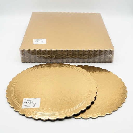 Plateau a Gateau a Bord Or/Noir 44x54 cm (Carton 10 kg)