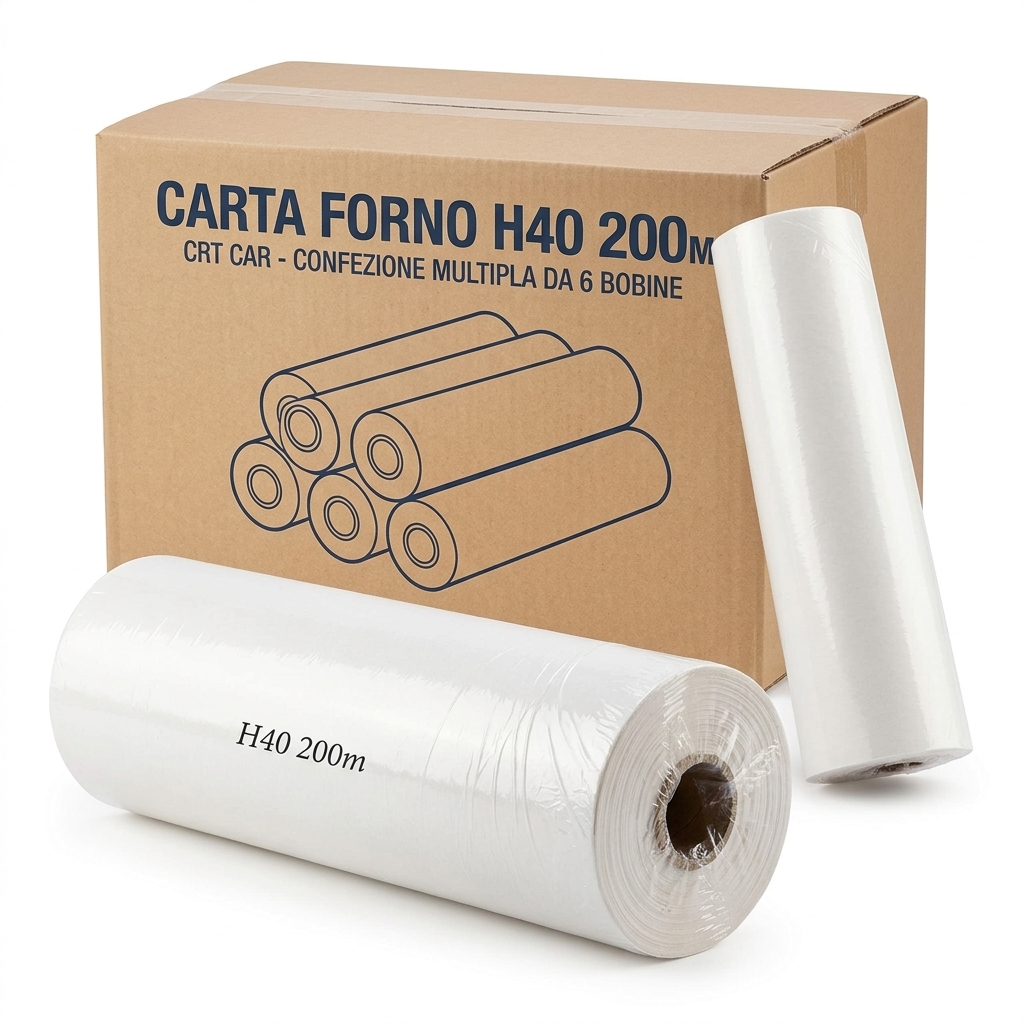 Papier cuisson silicone H40 200 m (Carton 6 bobines) — BP Cartotecnica