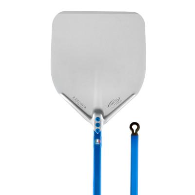 PALA AZZURRA RETTANGOLARE NON FORATO IN ALLUMINIO ANODIZZATO 33X33 MANICO SMONTABILE 180CM GI