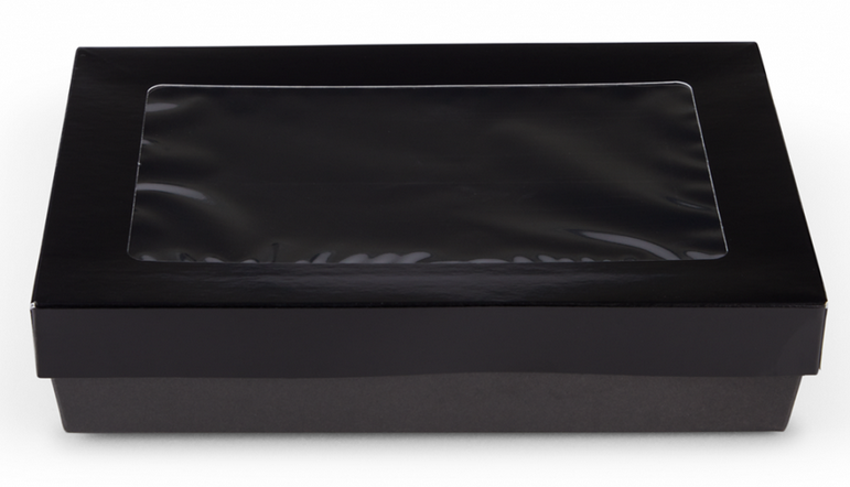 Scatola Kray Nero con Coperchio e Finestra 225x155x50 25pz conf 8conf crt FIRST