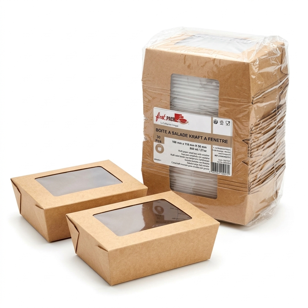 Insalatiera Kraft with Window 166x118x50mm 800 ml