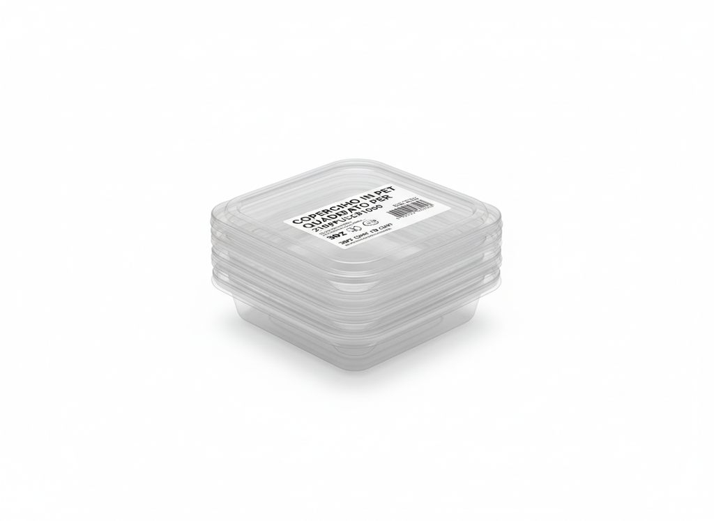 COPERCHIO IN PET QUADRATO PER 210APUSCB1000 30PZ CONF 10 CONF CRT FIRST