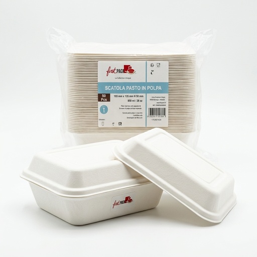 Boîte Repas en Pulpe 850ml 193x135x50 400pc