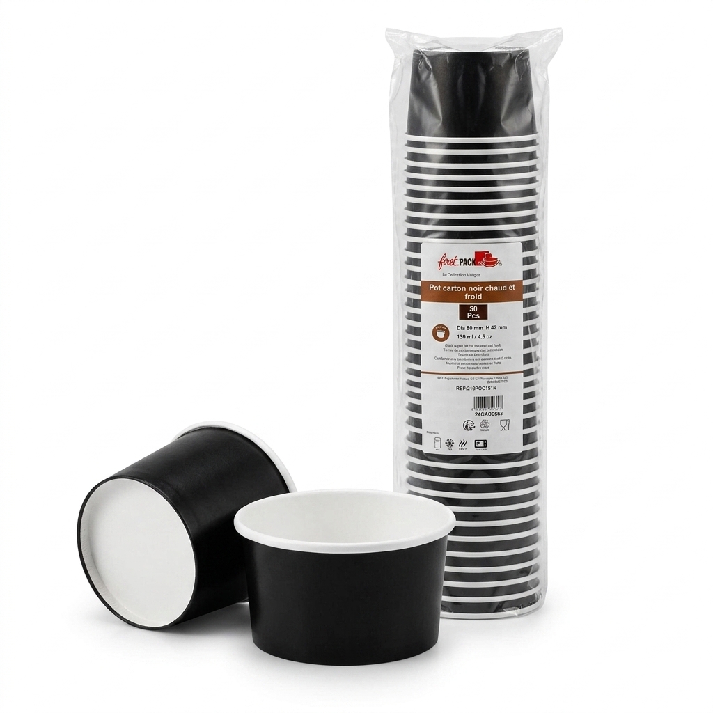 Coupe à Glace en Carton Noir 130 ml (50 pcs) — FIRST
