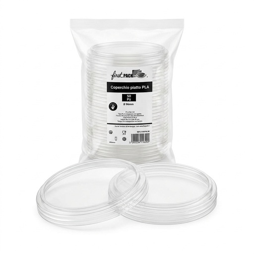 Coperchio Piatto PLA per 210GPLA300-360-450 D96 senza Foro 50pz conf 20 conf crt FIRST