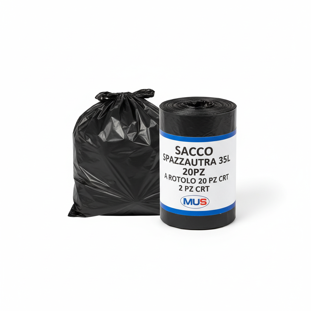 SACCO SPAZZATURA 35L 20PZ A ROTOLO 20 PZ CRT MUS