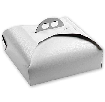 Weisse Tortenschachtel Ramage 25 × 25 × 7 cm (Karton 100 Stk.) TI