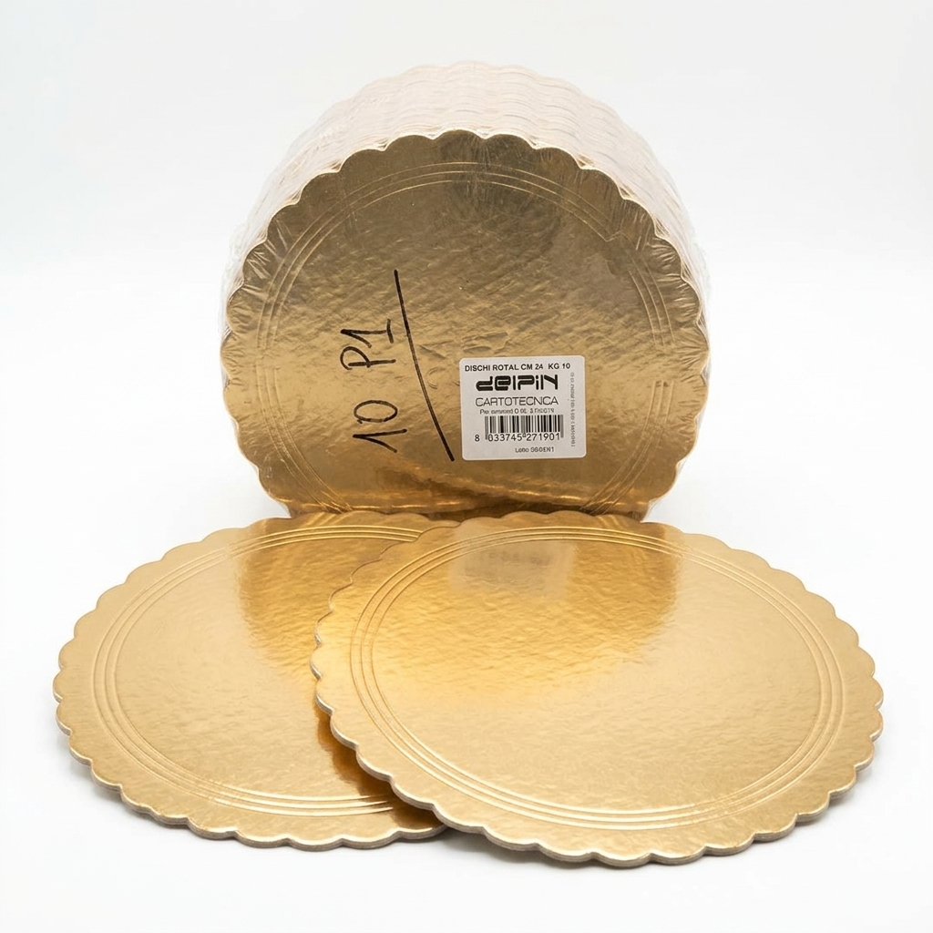Disque a Gateau Or Bord Festonne O24 cm (Carton 10 kg)