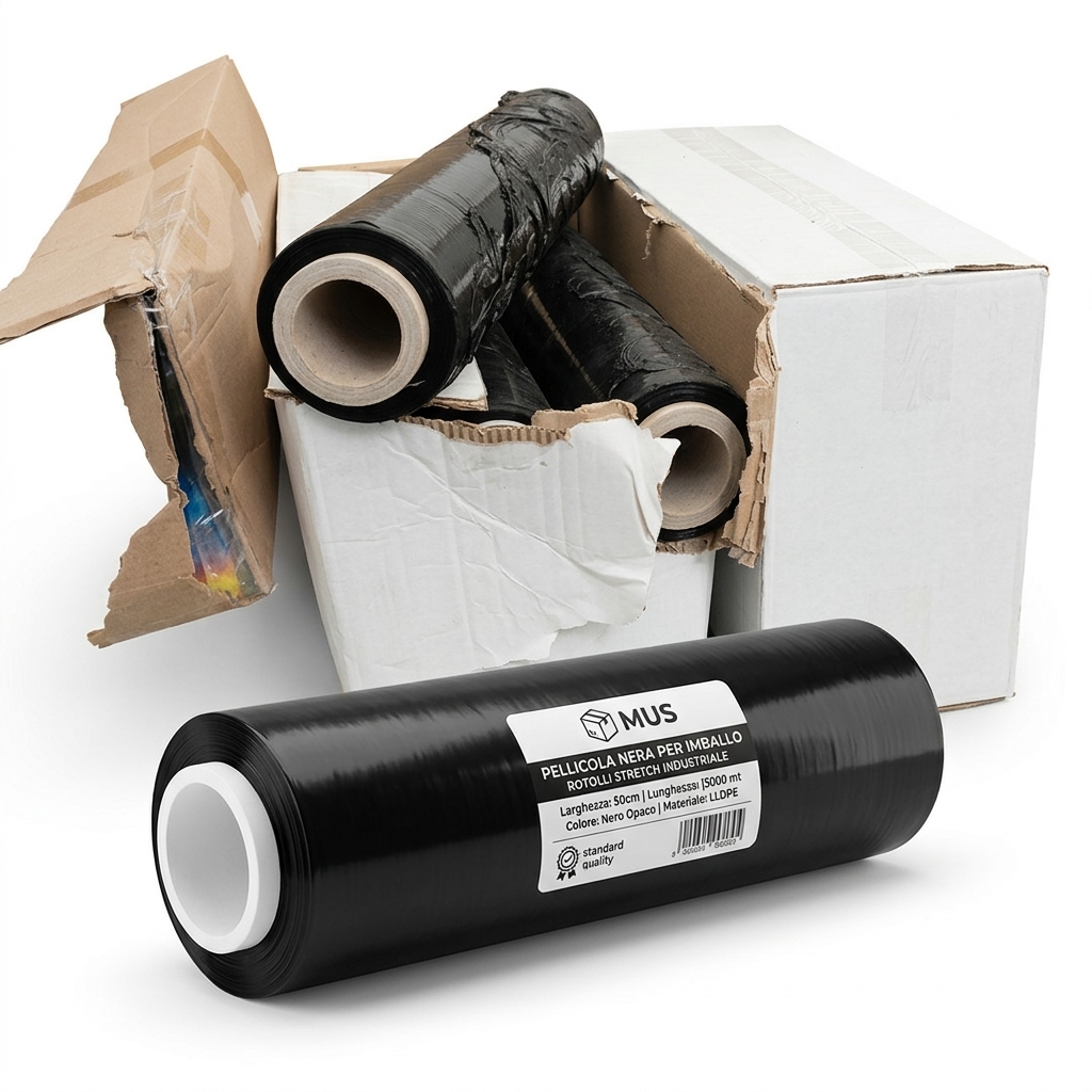 BLACK STRETCH FILM FOR PACKAGING MUS