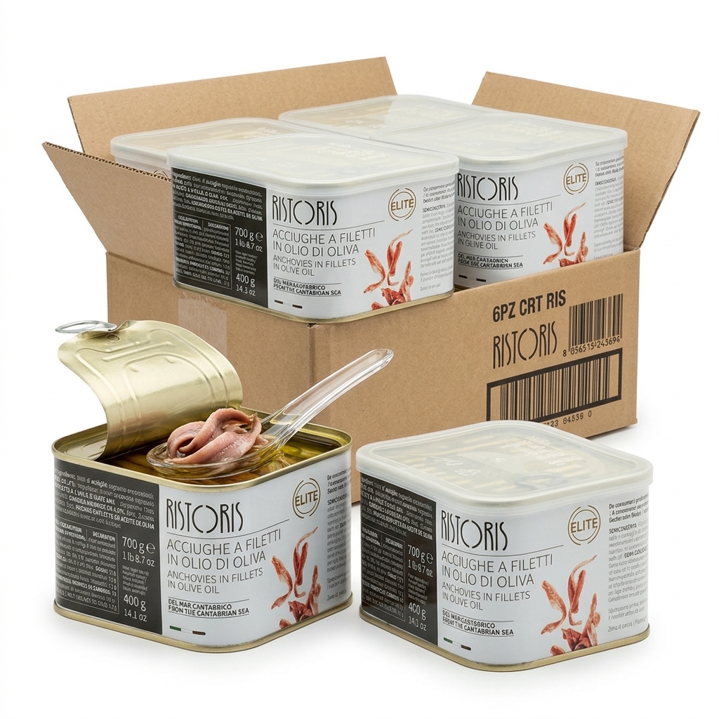 Sardellenfilets aus dem Kantabrischen Meer in Olivenöl Dose 700 g (Karton 6) — Ristoris