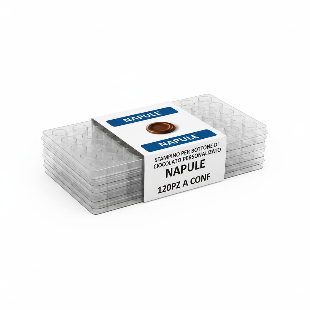 STAMPINO PER BOTTONE DI CIOCCOLATO PERSONALIZZATO NAPULE 120PZ A CONF