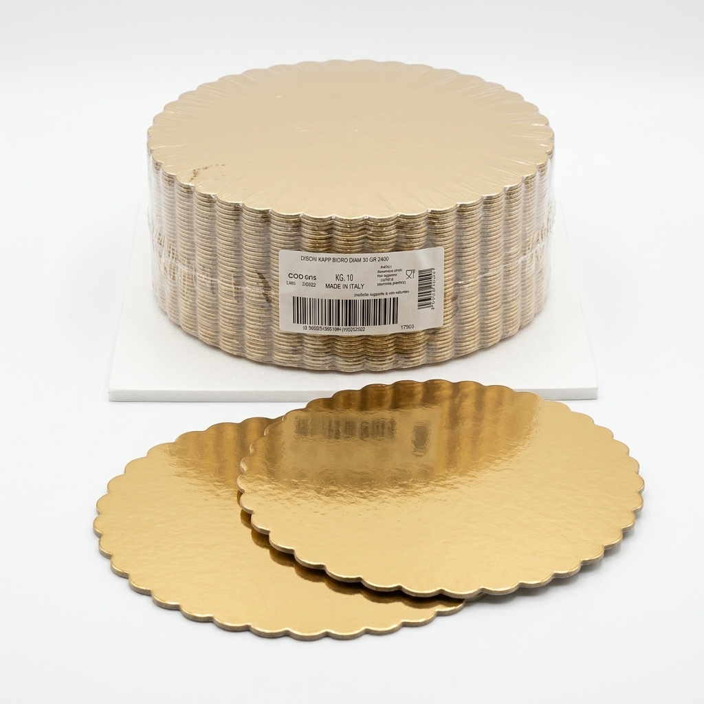 Tortenunterlage Gerandet Bi-Gold O30 cm (Karton 10 kg)
