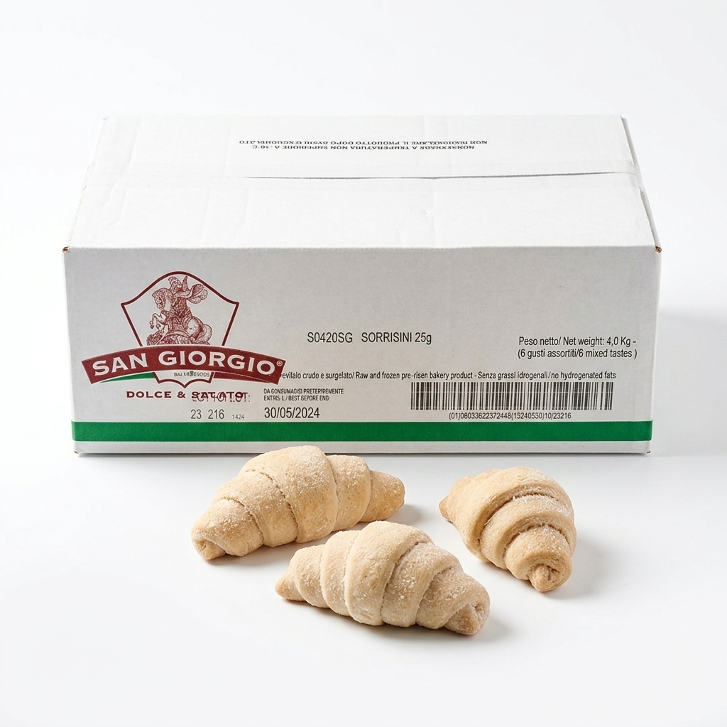 [S0420SG] Sorrisini Mini Pastries 6 Flavours 25 g Case 4 kg — San Giorgio