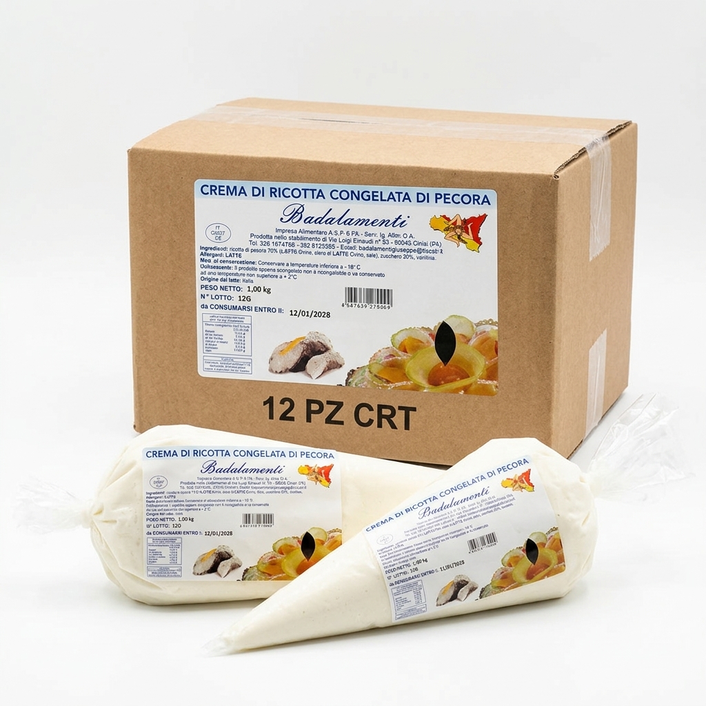 Crema di Ricotta di Pecora in Sac à Poche 1 kg 12 pz — Badalamenti