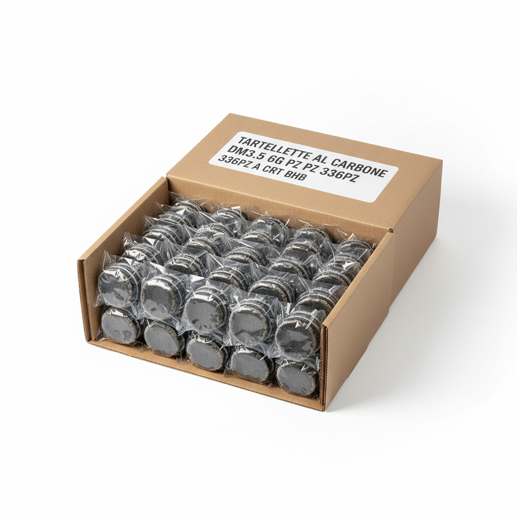 Tartellette al Carbone dm3.5 6g pièces 336pz a carton BHB
