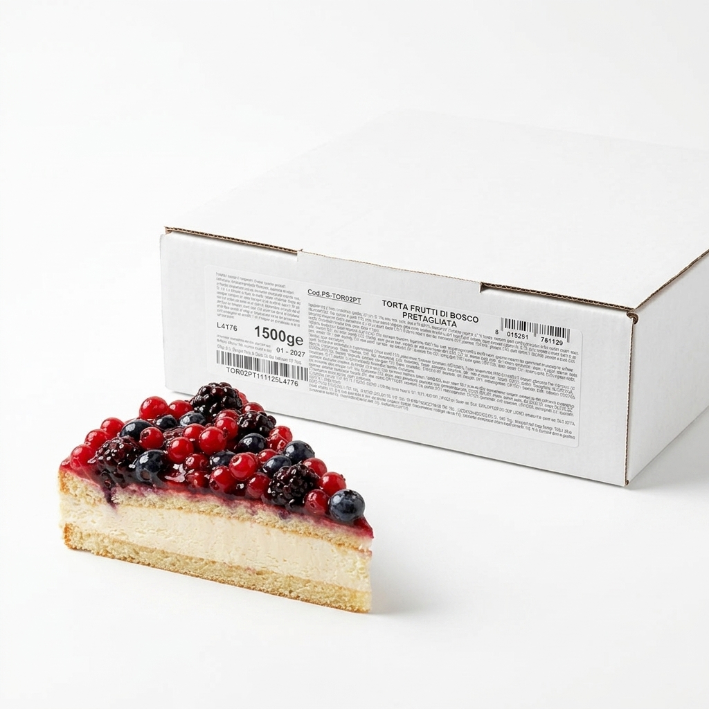 [PS-TOR02PT] Waldbeerentorte Vorgeschnitten 12 Stück 1,5 kg