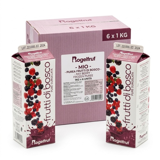 Frozen Mixed Berry Puree 10% Sugar 1 kg (Carton 6 kg) — MIO