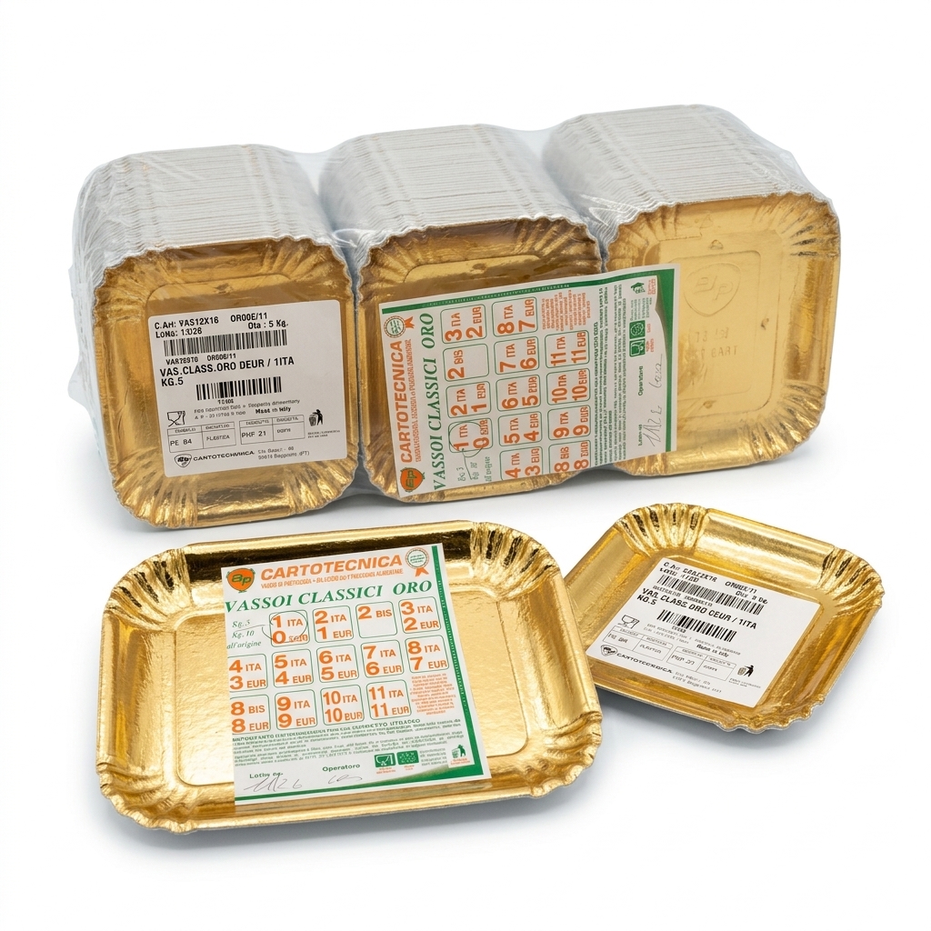 Rigid Gold Cake Tray Classico 13x17 cm (0 EUR / 1 ITA) — Carton 5 kg